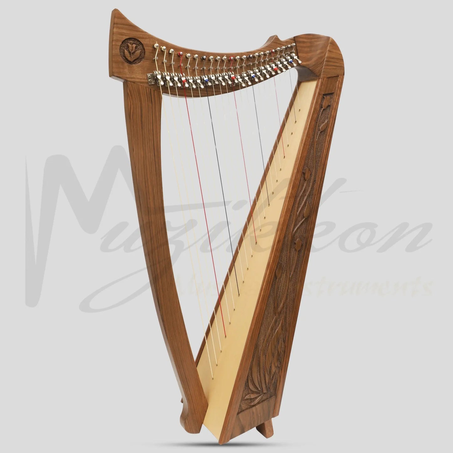 22 Strings Trinity Crested Harp Walnut