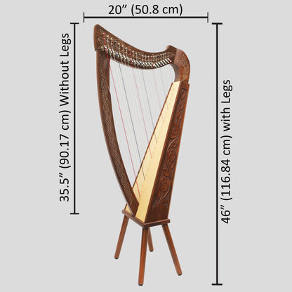 22-saitige Boru-Harfe Palisander