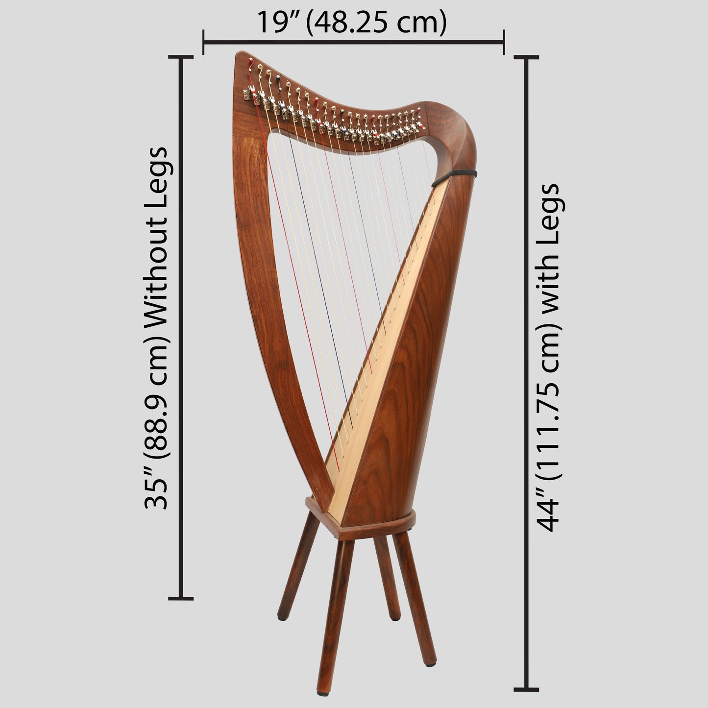 22 String Claddagh Harfe Rosenholz