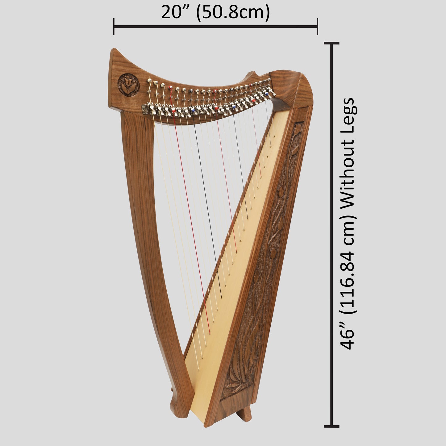 22 Strings Trinity Crested Harp Walnut