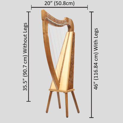 22 Strings Trinity Harp Walnut