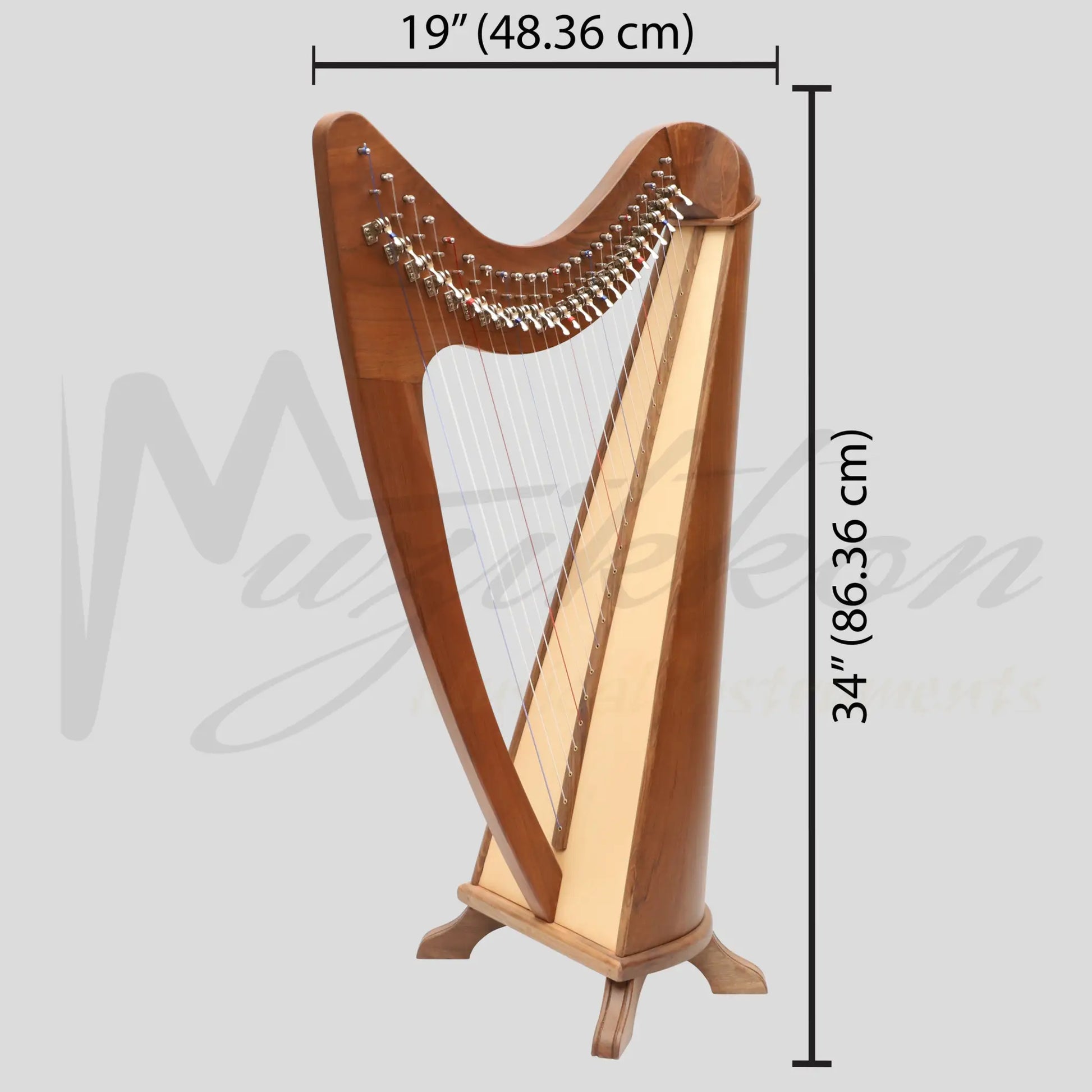 24 String Claddagh Harp Walnut