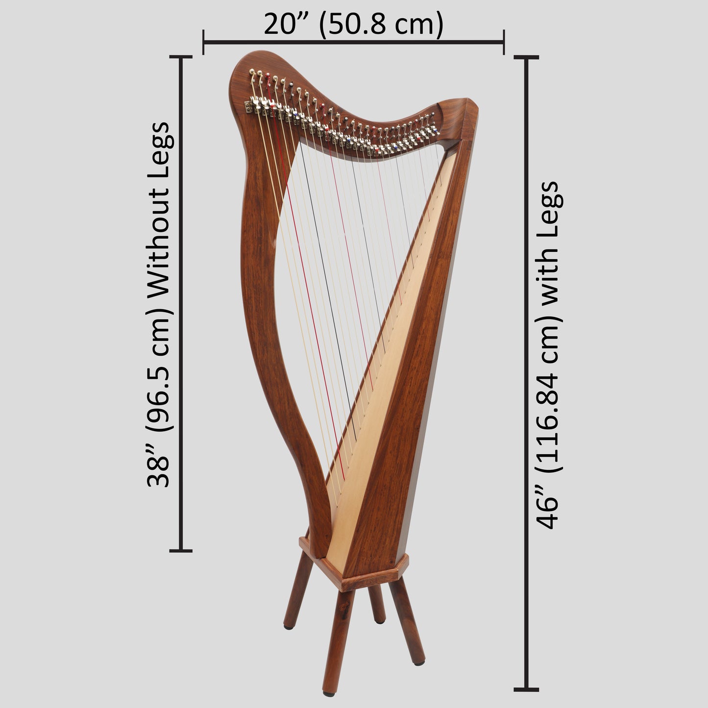 27 String Ard Ri Harfe Rosenholz