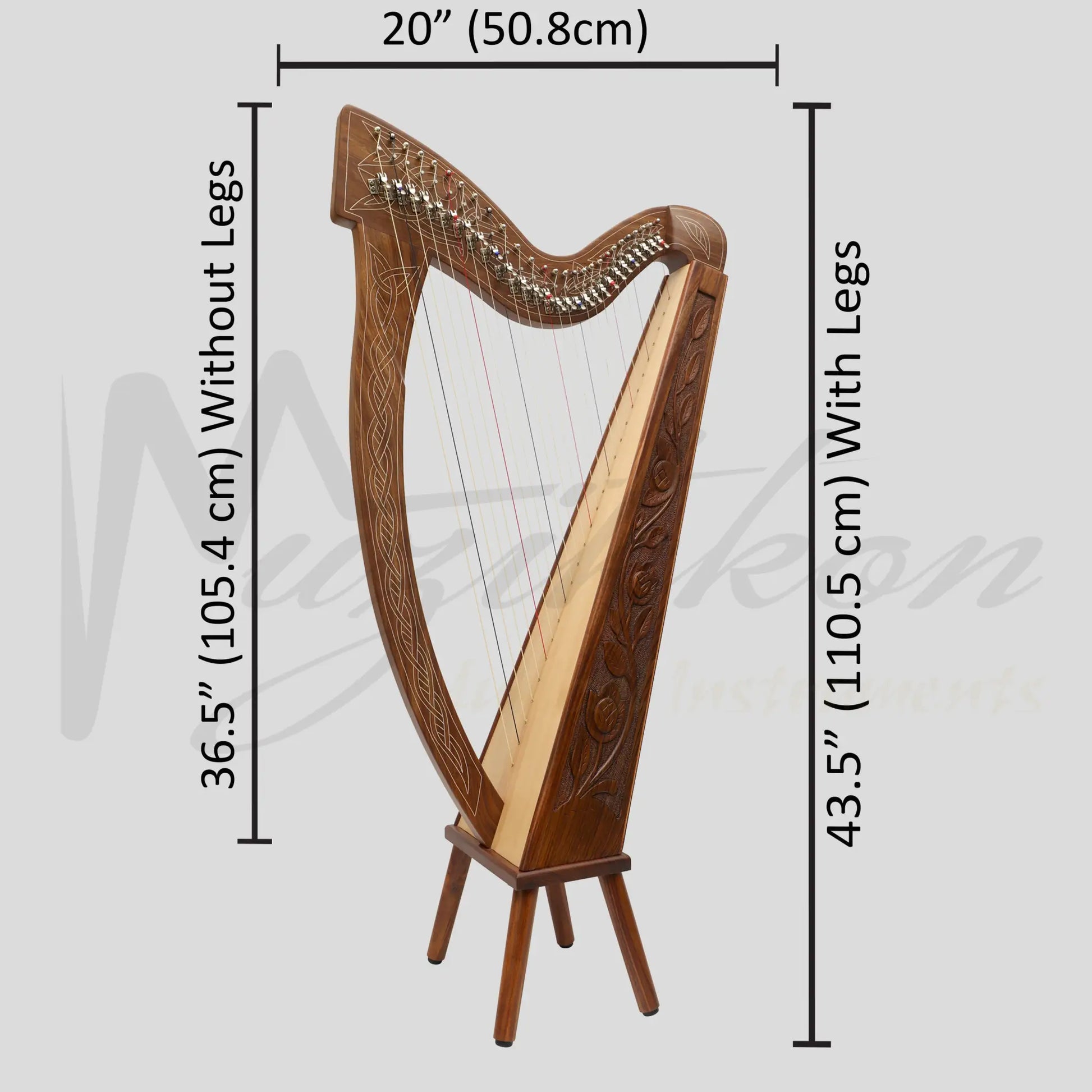 27 String Boru Harp Rosewood