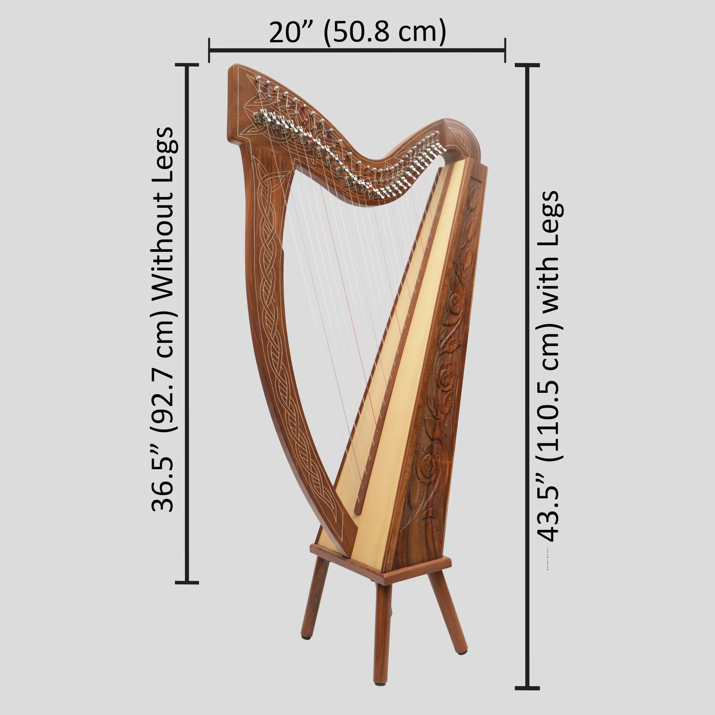 27 String Boru Harfe Rosenholz