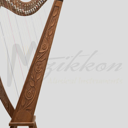 27 String Boru Harp Walnut