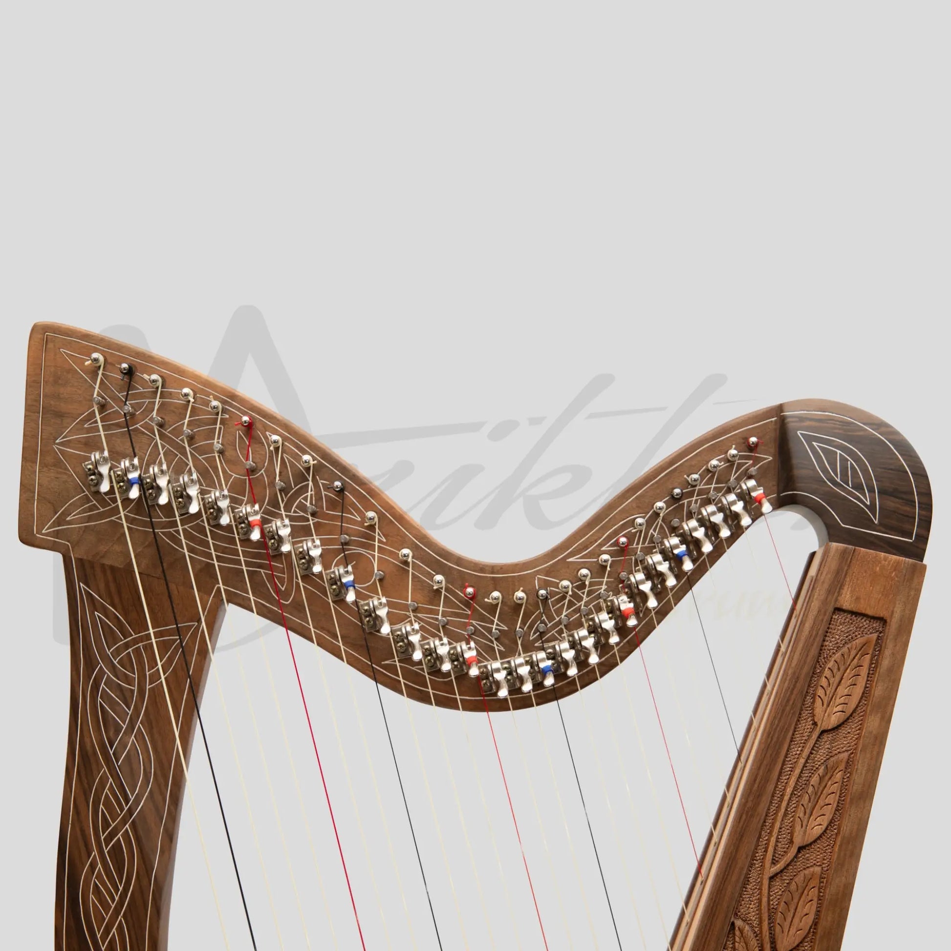 27 String Boru Harp Walnut