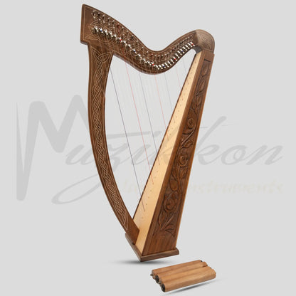27 String Boru Harp Walnut Harp