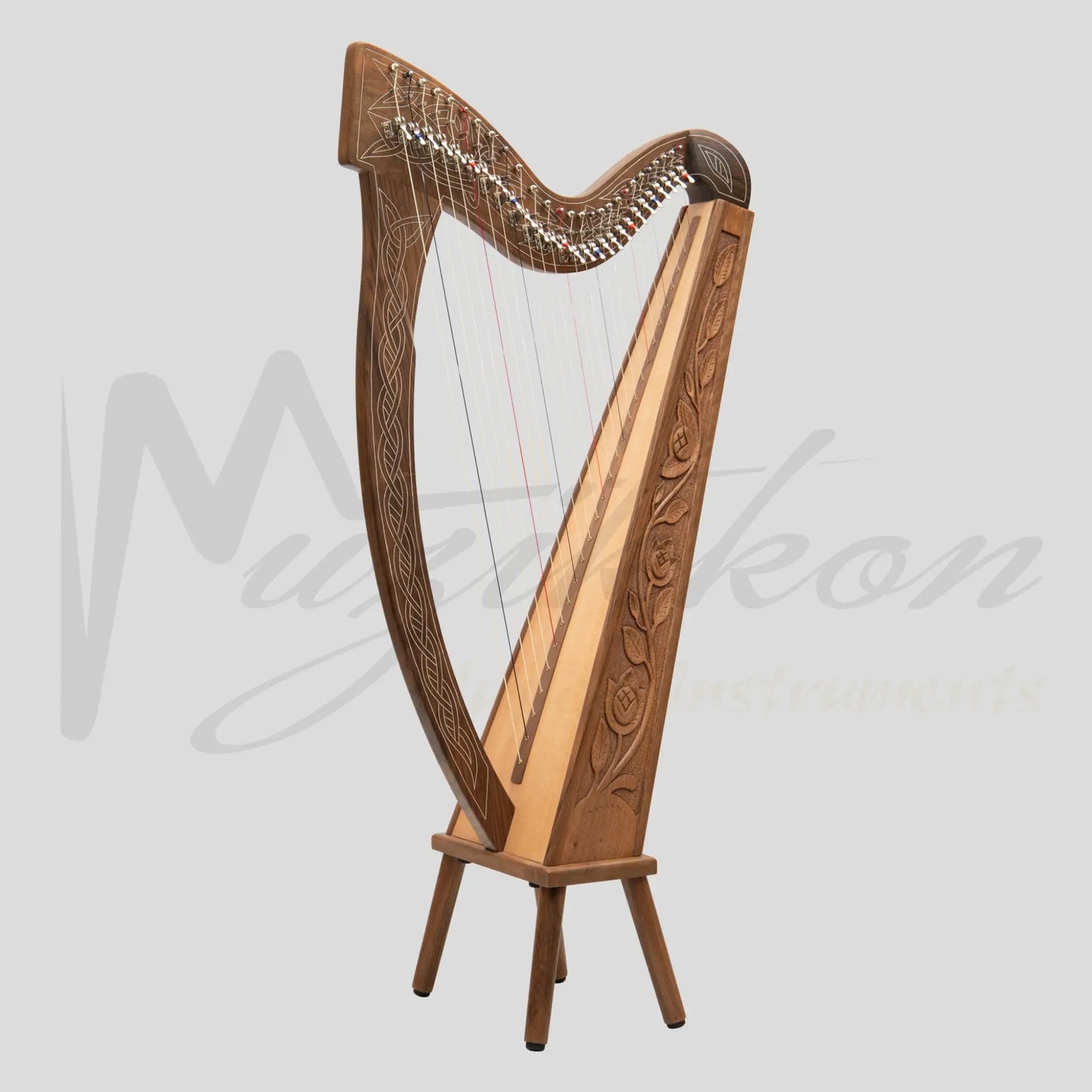 27 String Boru Harp Walnut