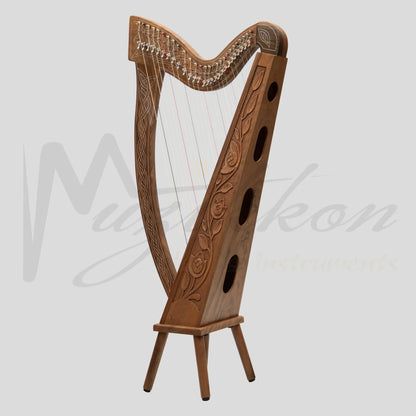 27 String Boru Harp Walnut