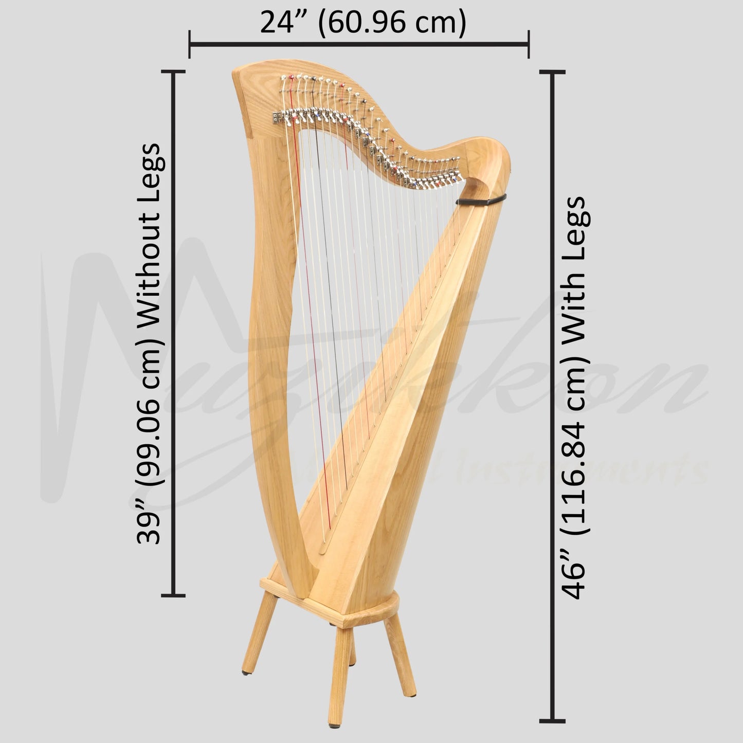 27 String McHugh Harp Round Back