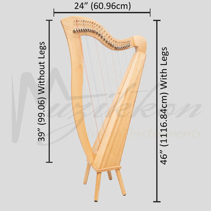 27 String Mchugh Harp Square Back