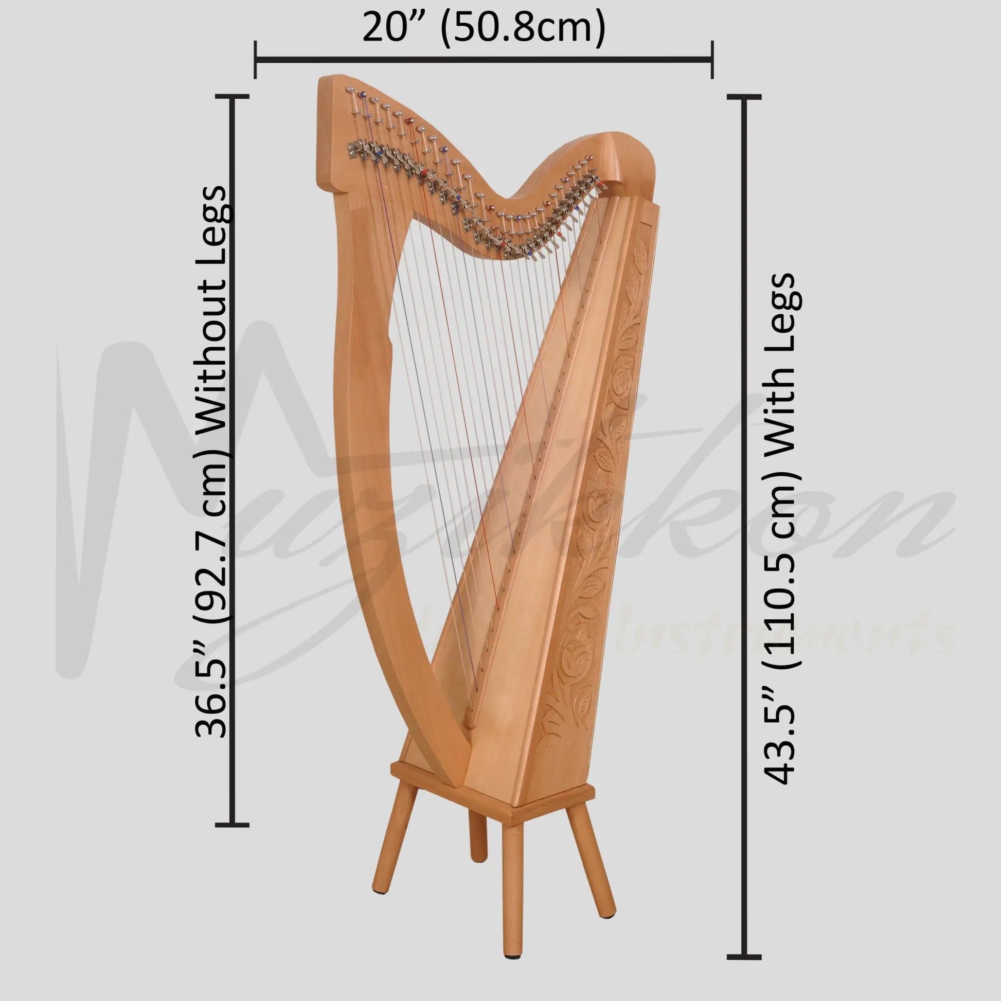 27 Strings Trinity Harp Beechwood