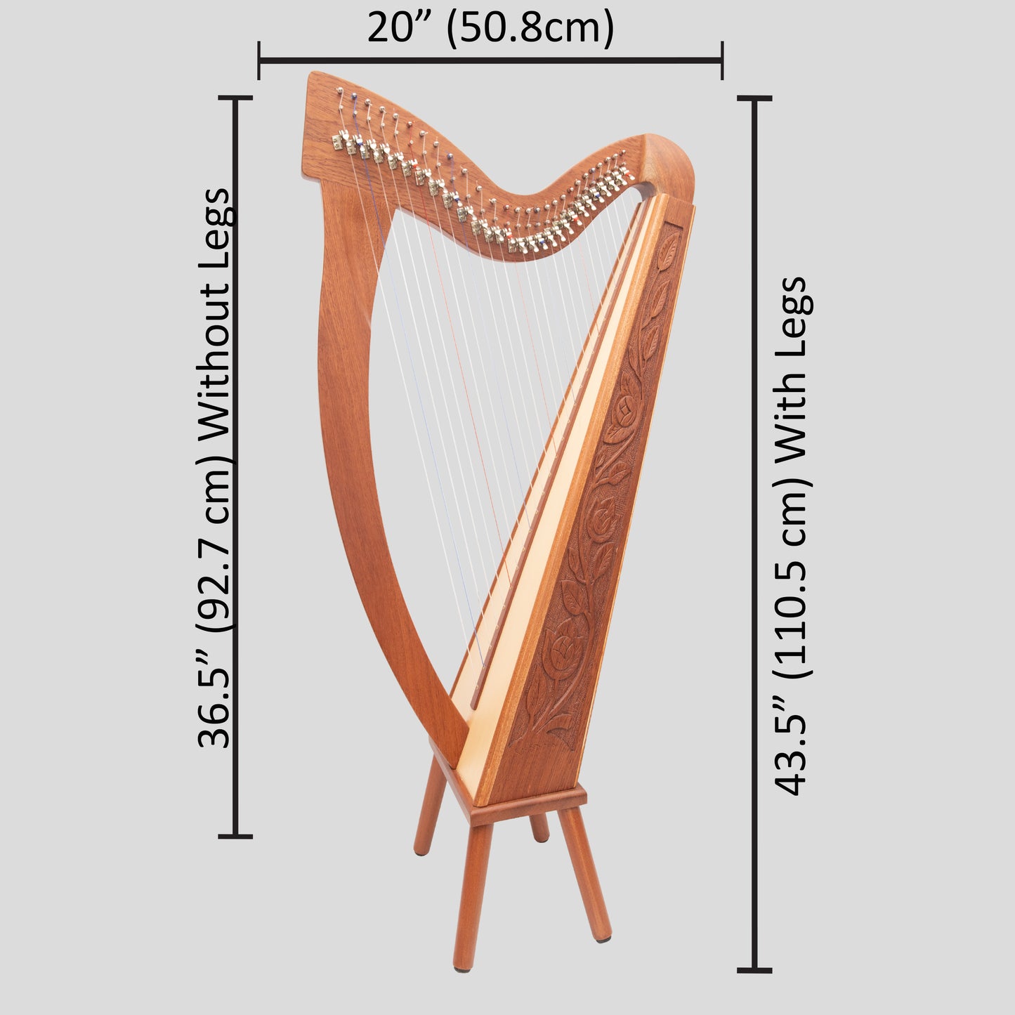 27 String Trinity Harp Mahogany