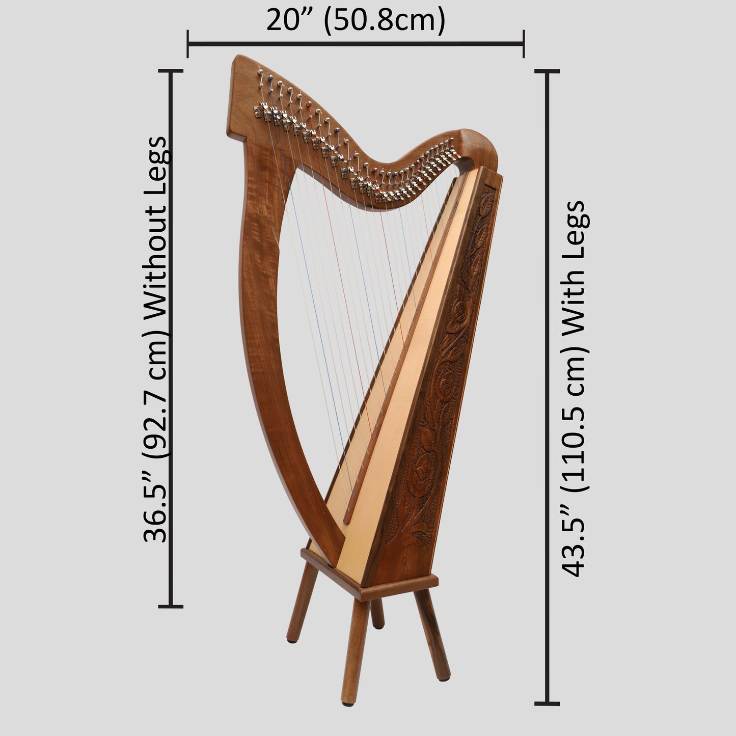 27 String Trinity Harp Walnut