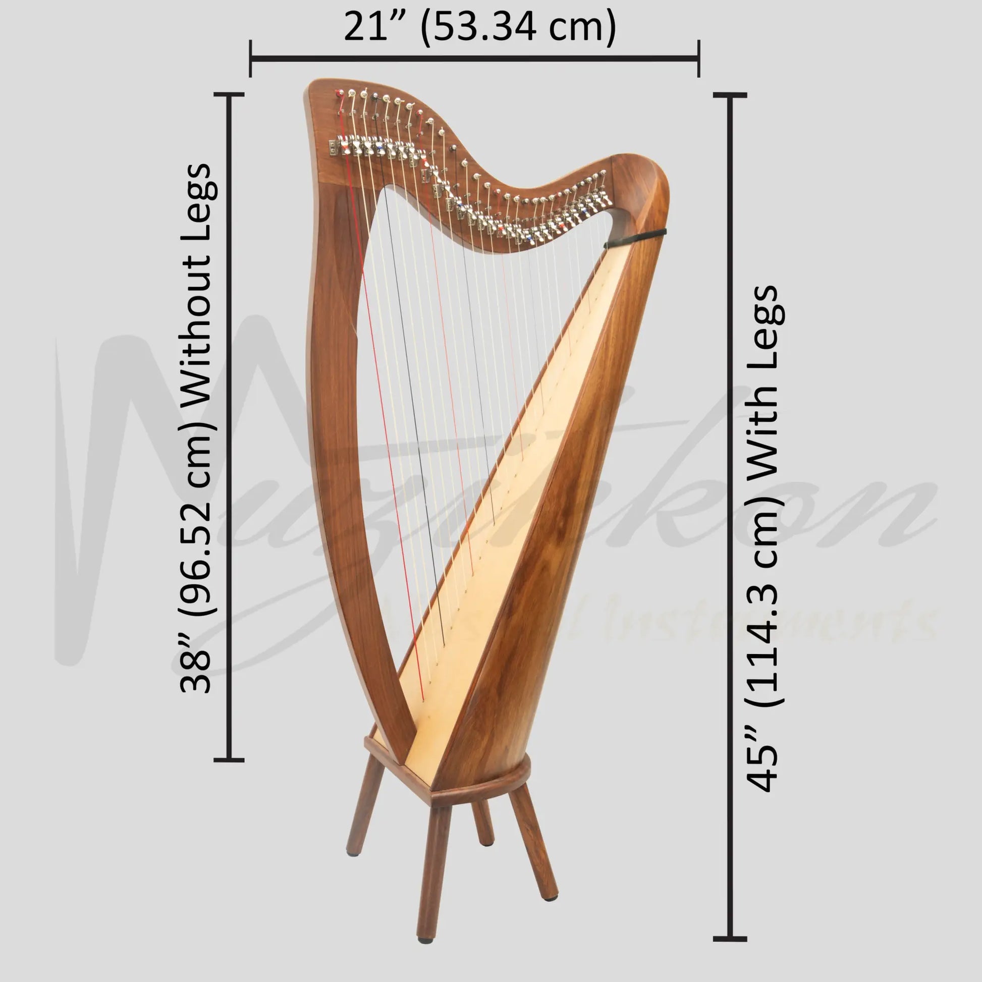 28 String Claddagh Harp Rosewood