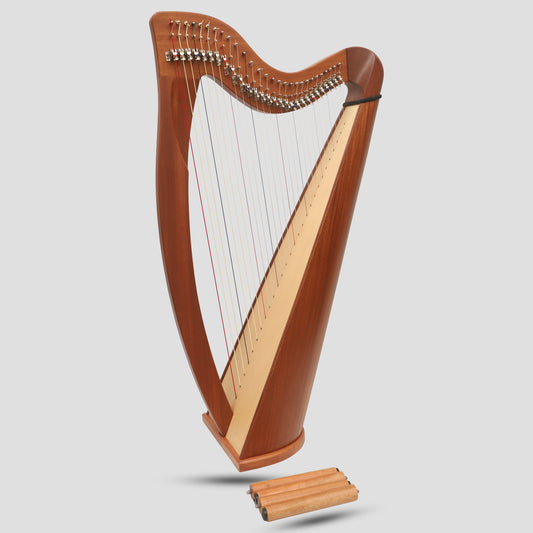 Muzikkon 28 corde claddagh arpa mogano