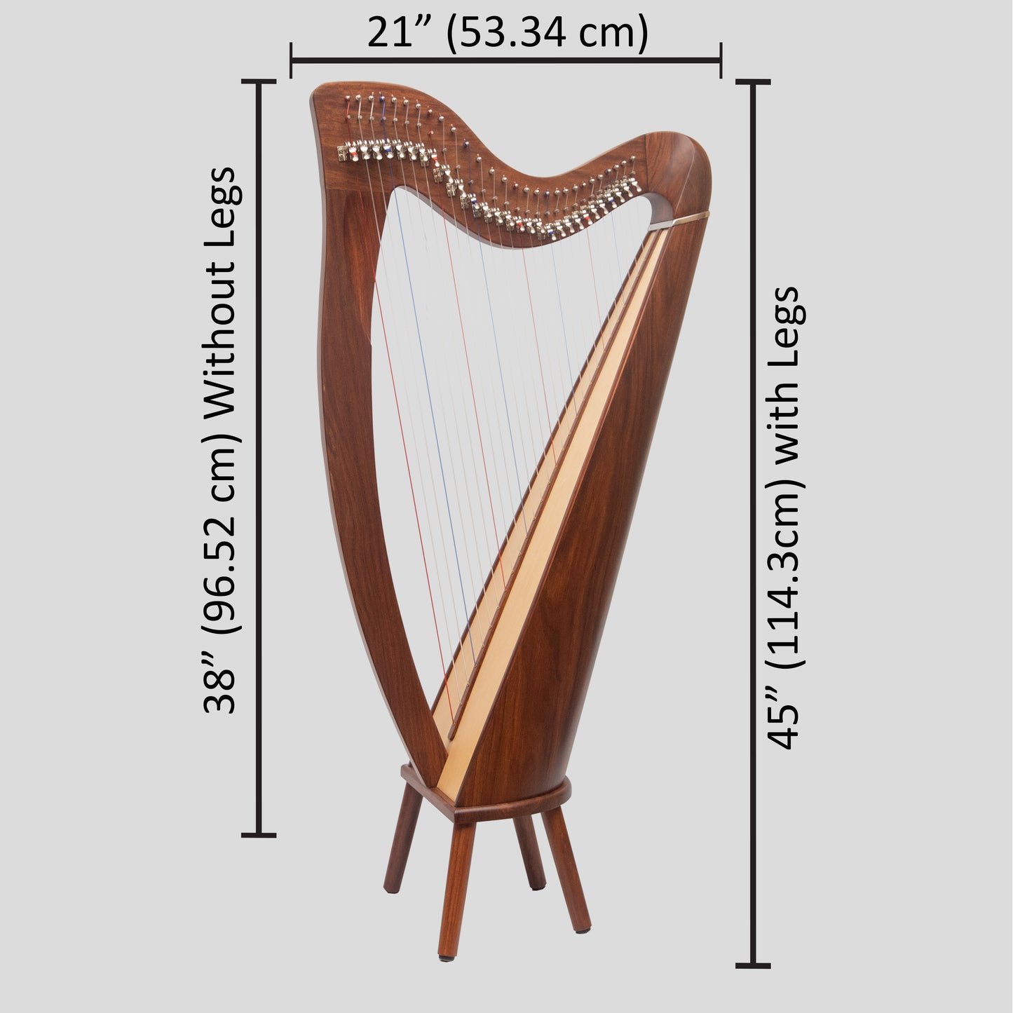 28 String Claddagh Harp Rosewood