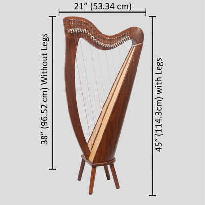 28-saitige Claddagh-Harfe Palisander