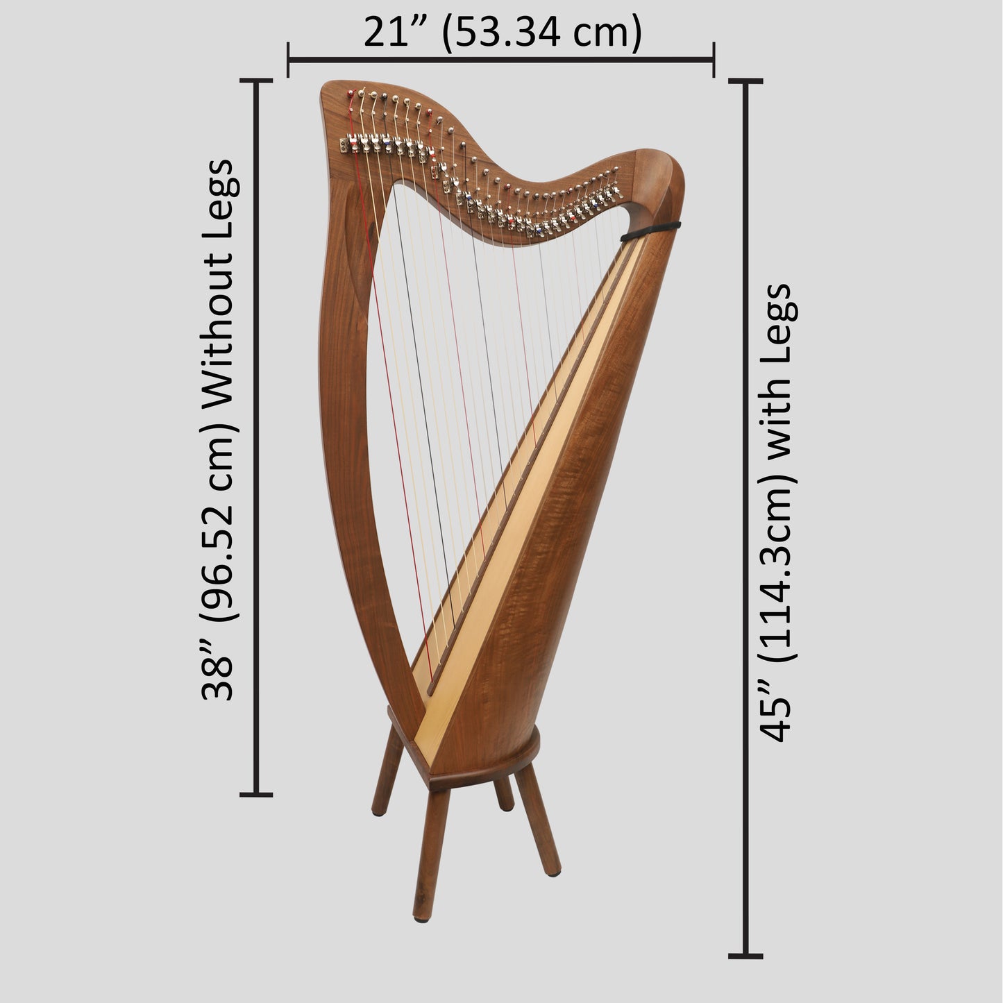 28 String Claddagh Harfe Walnuss