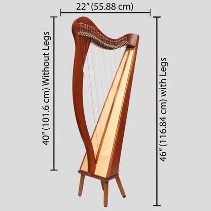 Muzikkon Ard RI Harp, 27 String Mahogany