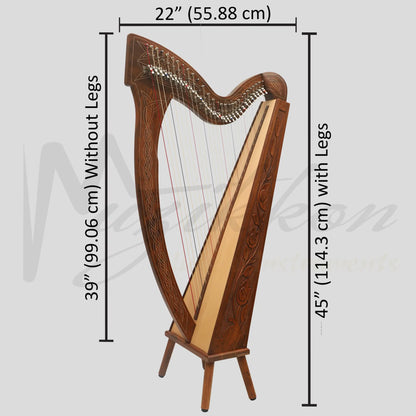 29 String Boru Harp Rosewood