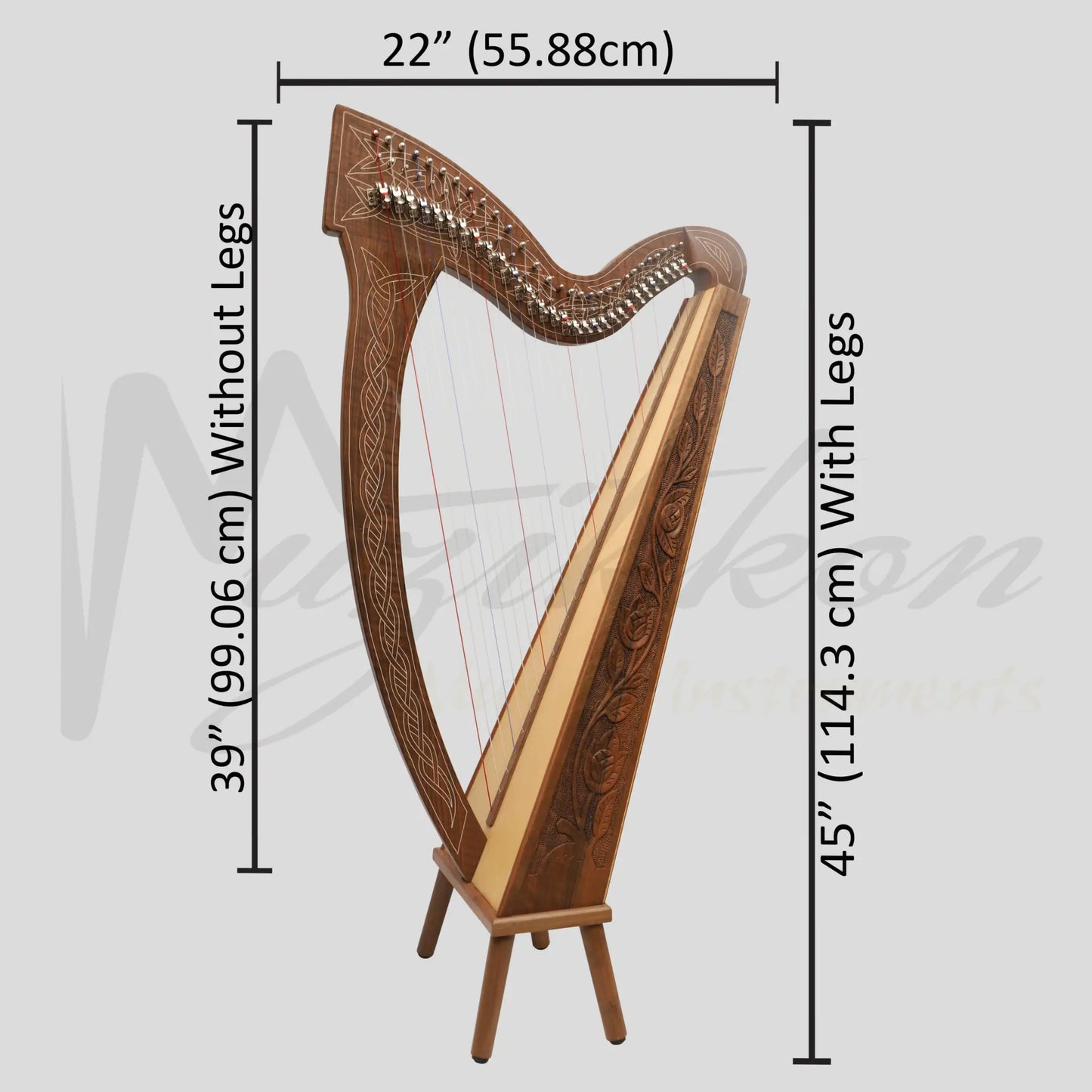 29 String Boru Harp Walnut