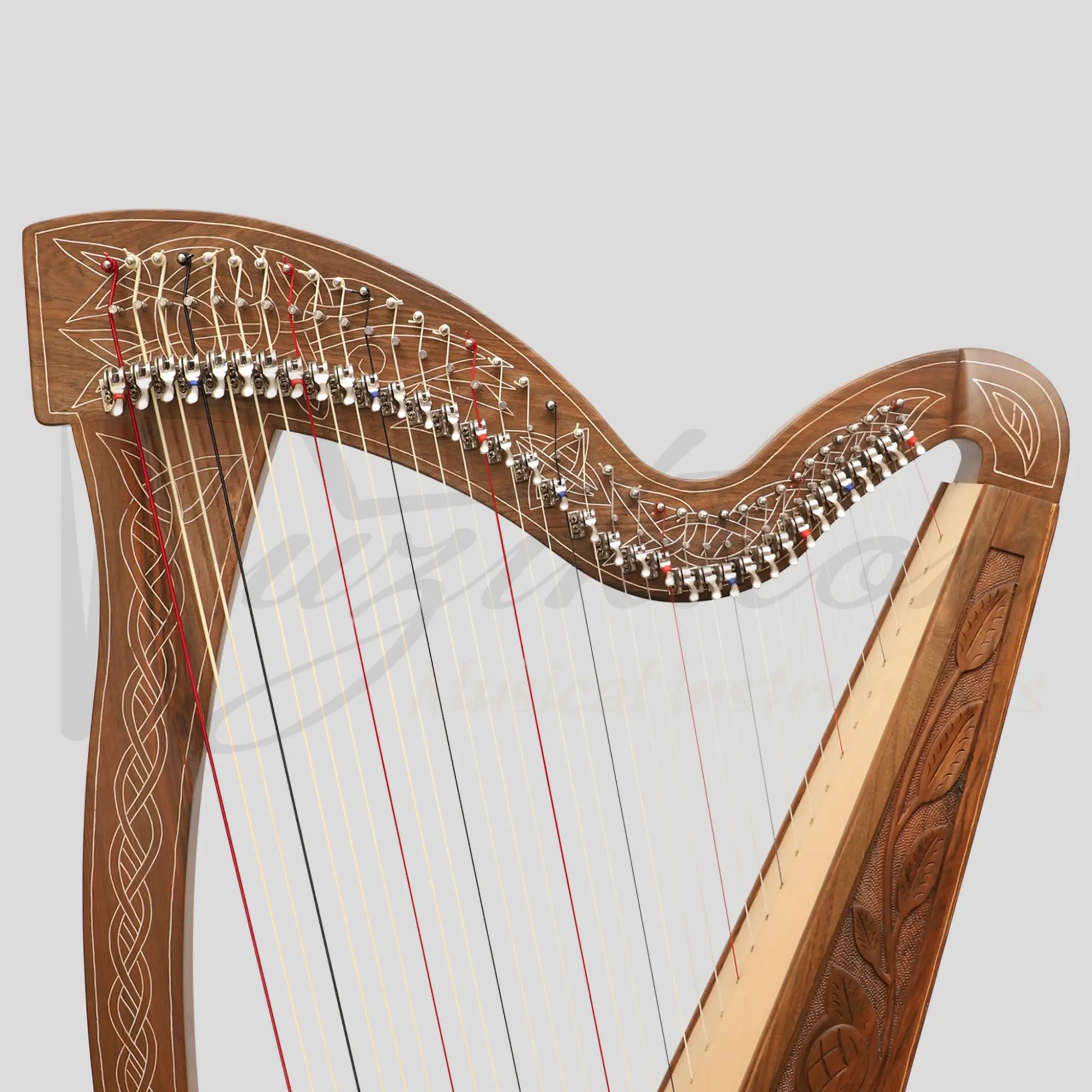 36 String Boru Harp Walnut