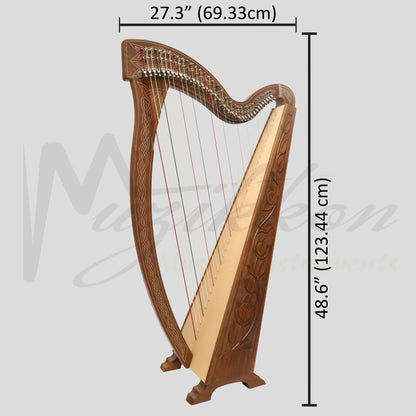 36 String Boru Harp Walnut