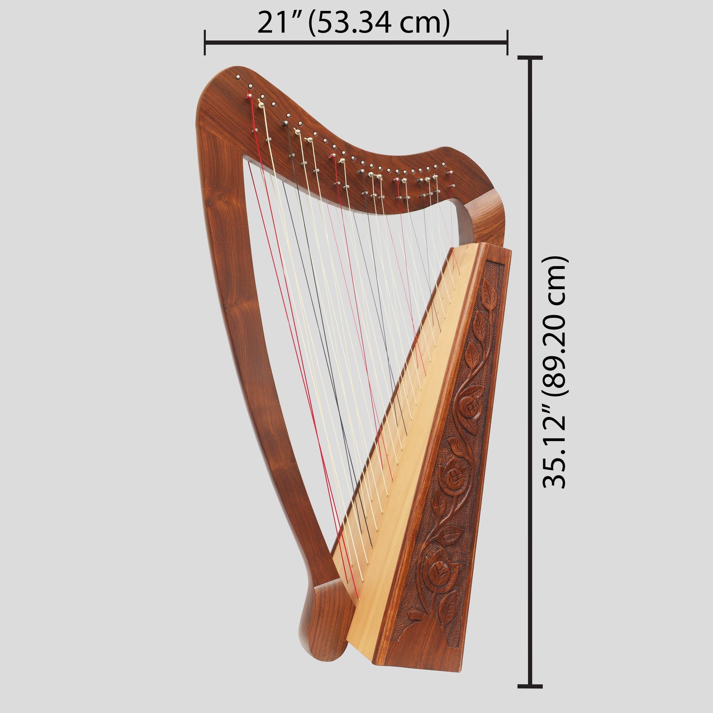 Cross Strung Harp, 38 String Rosewood