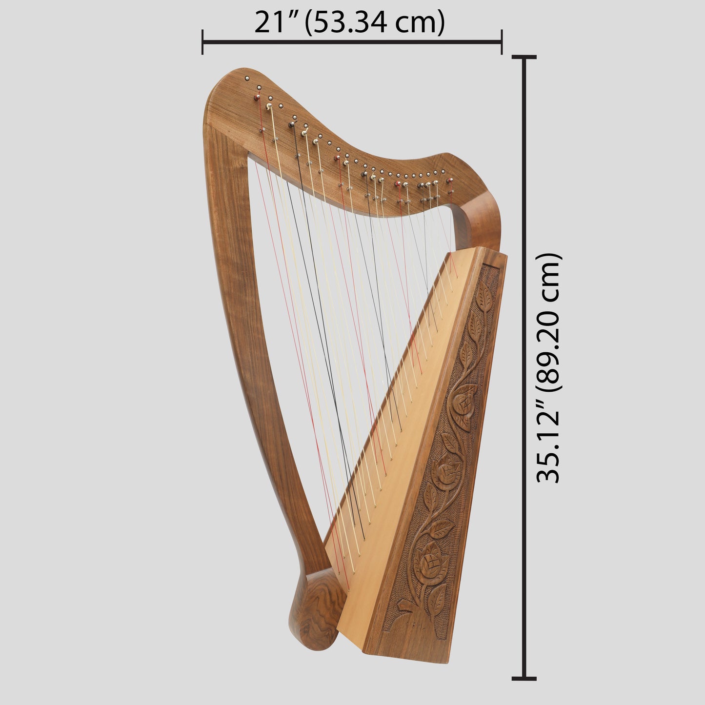 Cross Strung Harp, 38 String Walnut