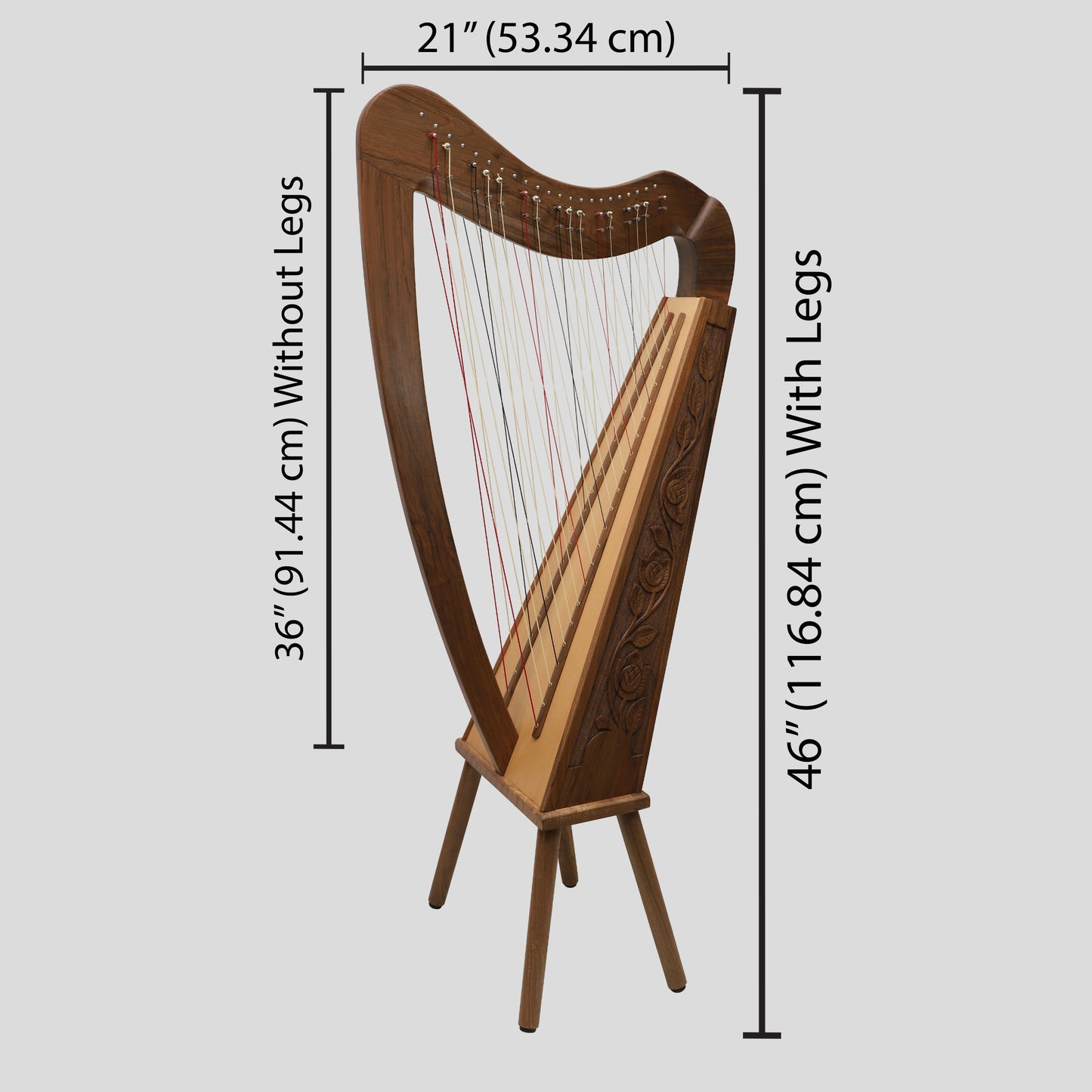 Kruissnarige harp, 38-snarige walnoot