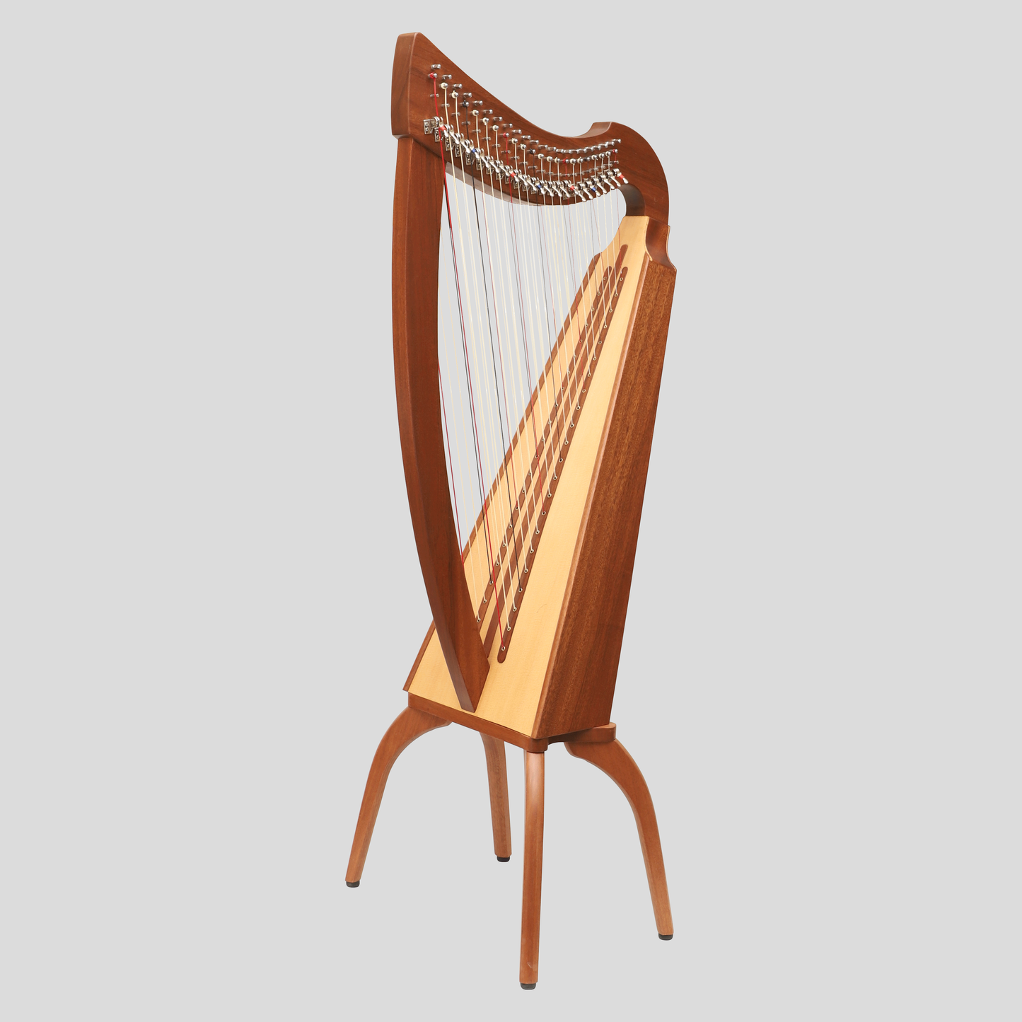 Double Strung harp 2- by 22-string Celtic Style harp, 22 Strings each Side with levers (44 Strings Total)