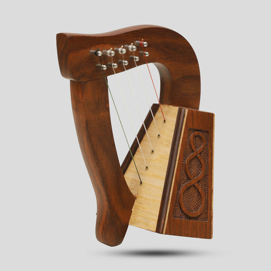 Harpe O'Carolan, 5 cordes en palissandre avec entrelacs