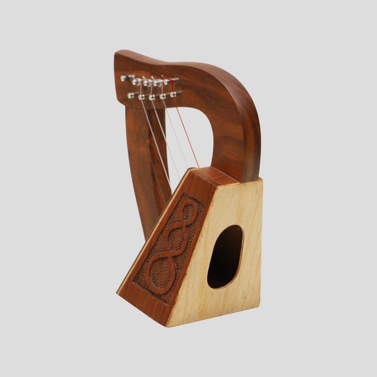 Harpe O'Carolan, 5 cordes en palissandre avec entrelacs