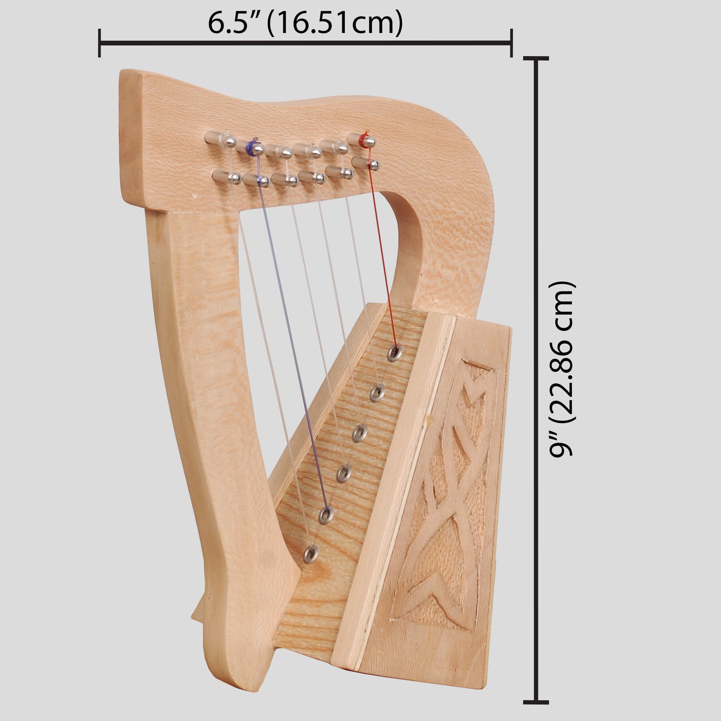 O'Carolan Harp, 6 corde Lacewood Knotwork