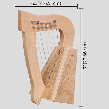 O'Carolan Harp, 6 String Lacewood Knotwork