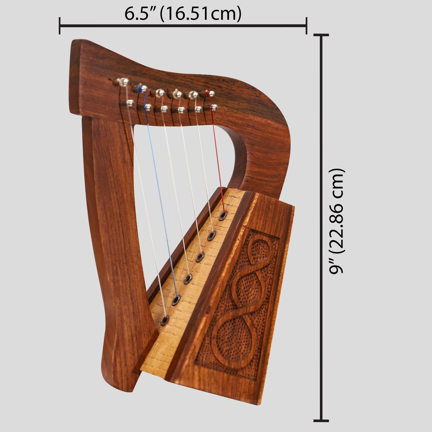 O'carolan Harp, 6 String  Rosewood Knotwork