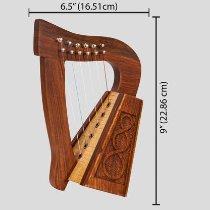 O'carolan Harfe, 6 Saiten Palisander Knotarbeiten