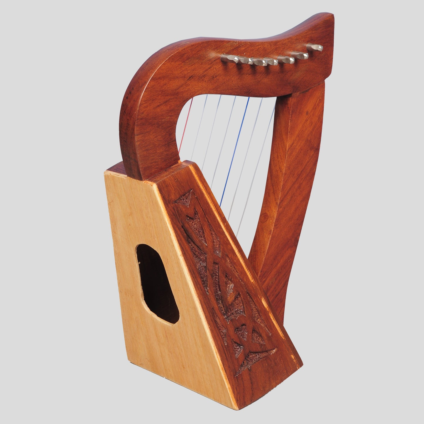 Muzikkon O'Carolan Arpa, 7 corde Rosewood Knotwork