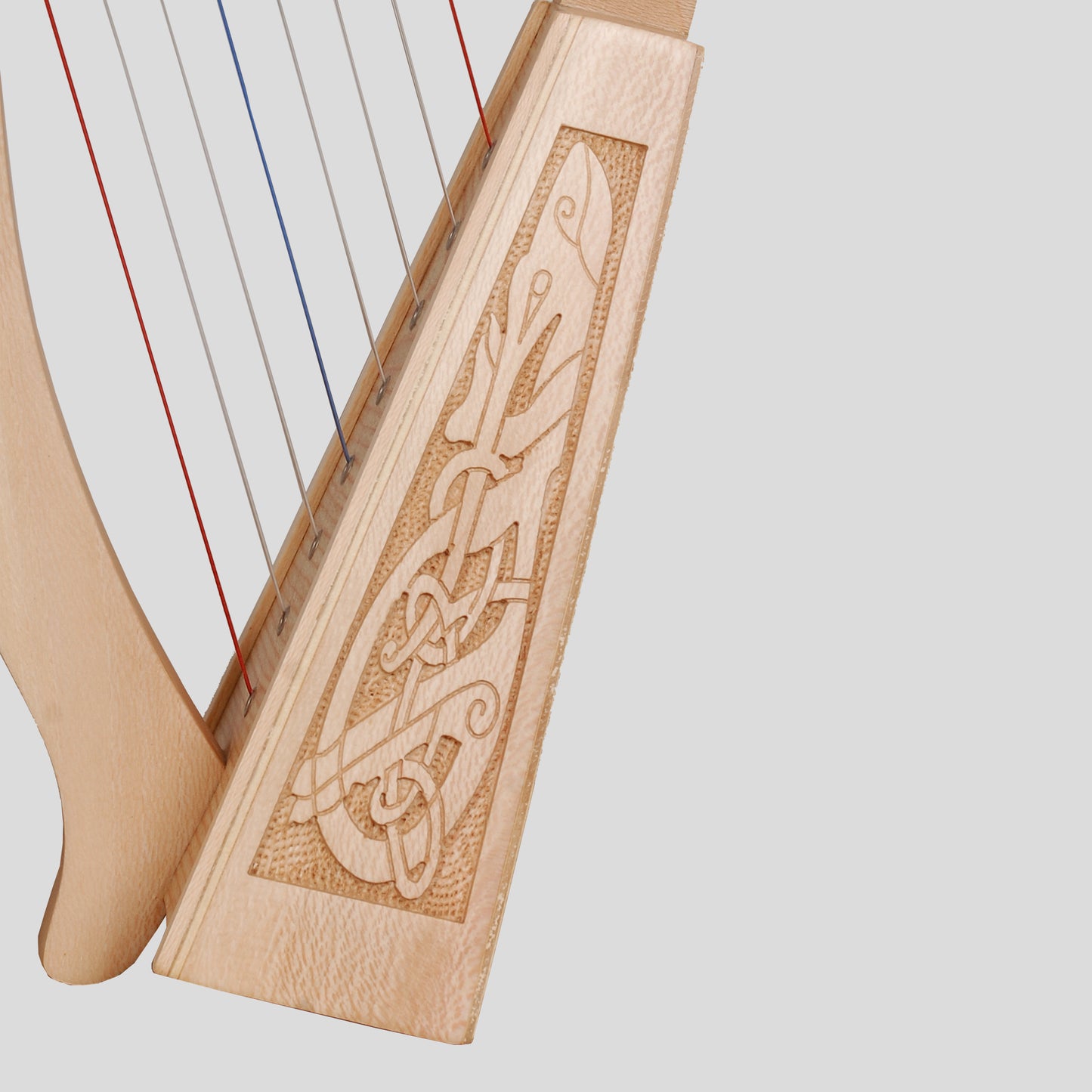 O'Carolan Harp, 8 String Lacewood Celtic Dragon