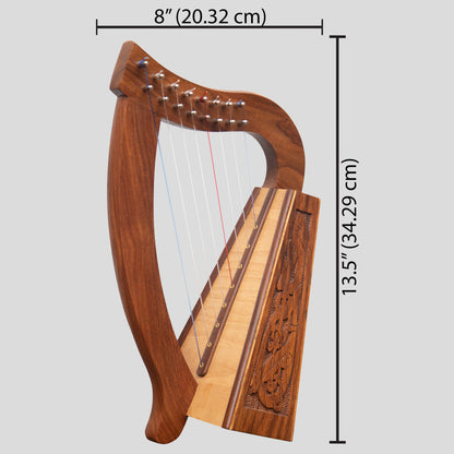 MUZIKKON O'CAROLAN ARPA, DRAGO CELTICO IN PALISSANDRO A 8 CORDE