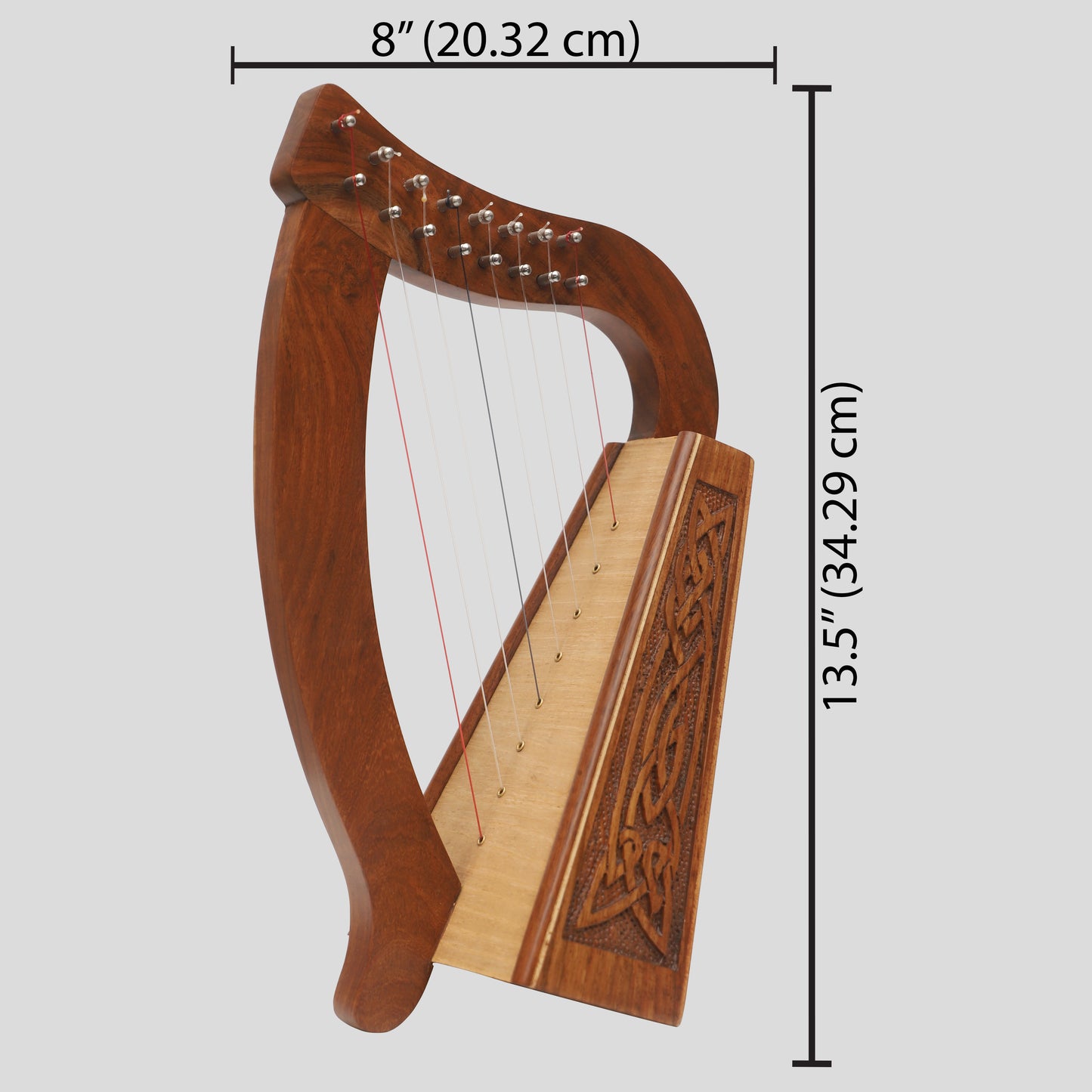 Muzikkon O'carolan Arpa, 8 corde palissandro Knotwork