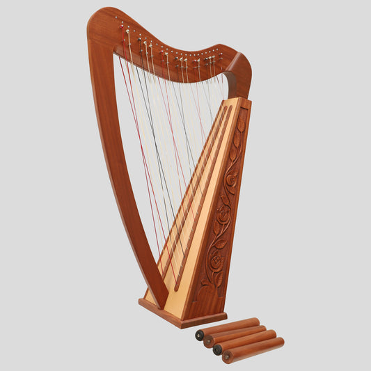 Harpe à cordes croisées, 38 cordes en acajou