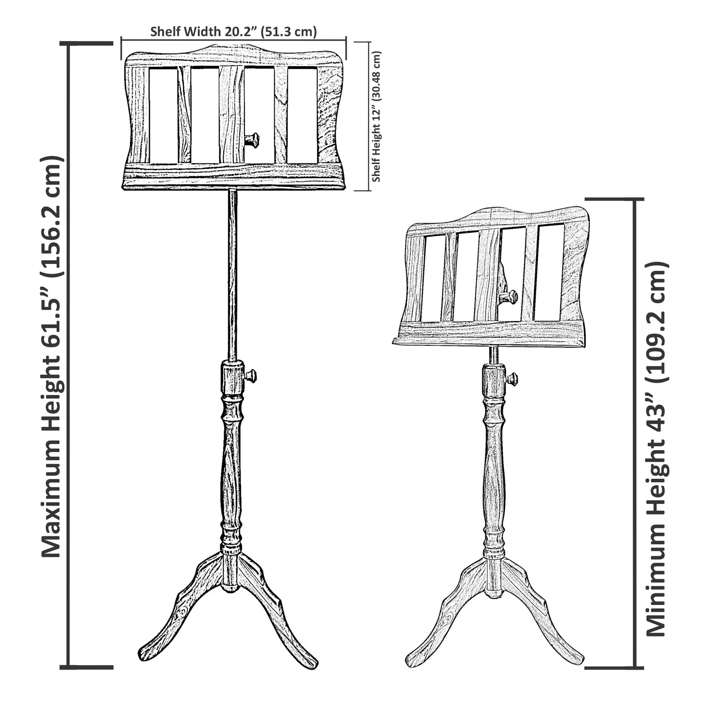 Muzikkon Single Tray Georgian Music Stand