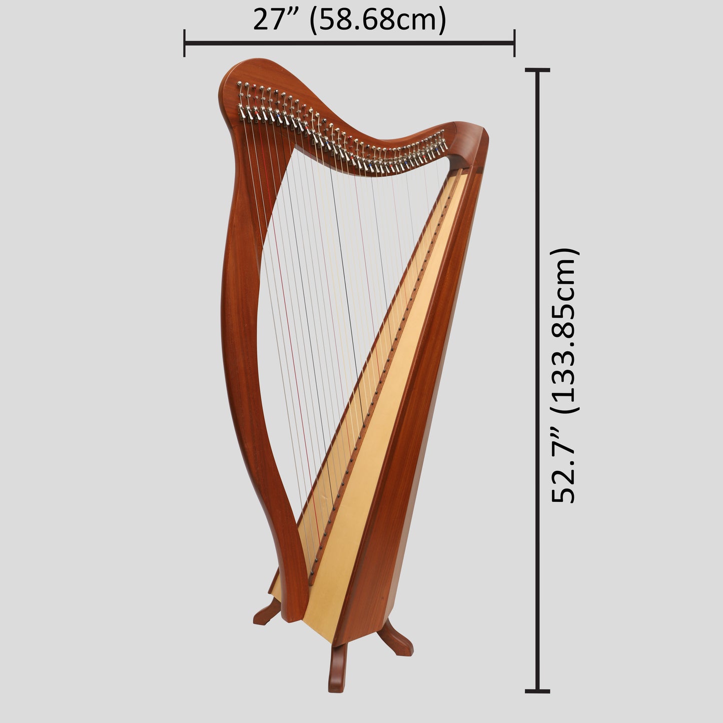 Muzikkon 36 String Ard Ri Harp Mahogany