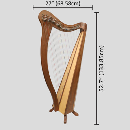 Muzikkon 36 String Ard Ri Harp Walnut