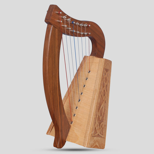 Muzikkon O'Carolan Harp, 8 Strings Walnut Knotwork