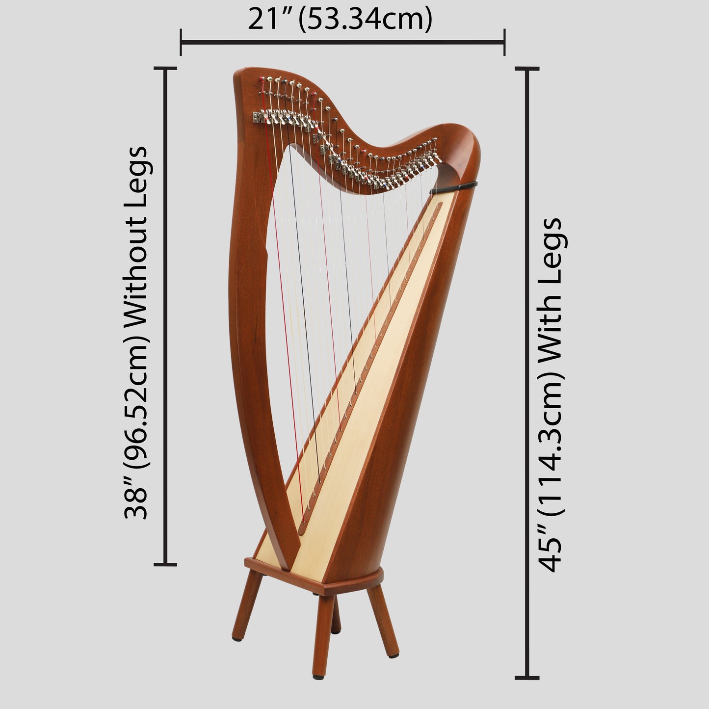 Muzikkon 28 String Claddagh Harp Mahogany