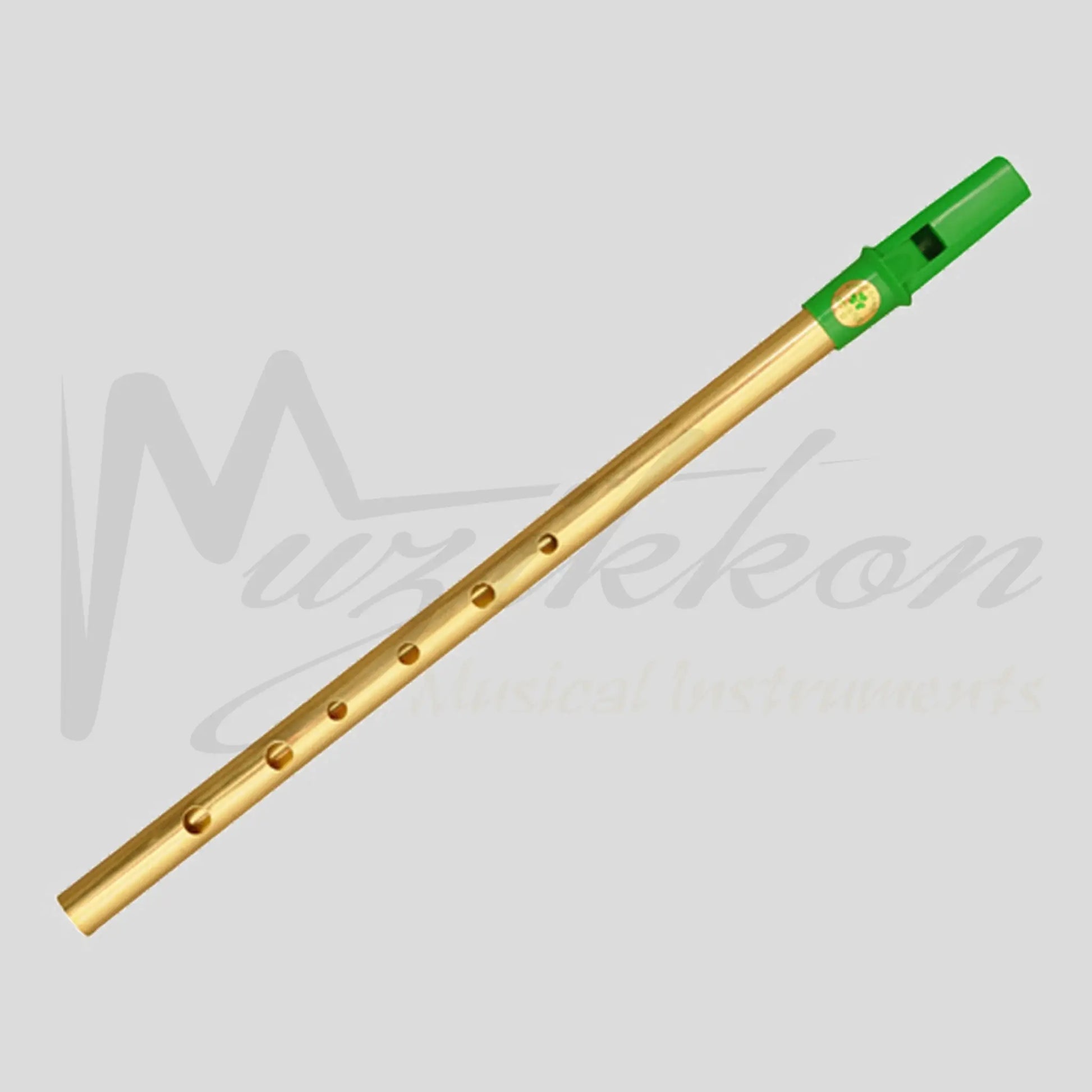 Clare Irish Tin Whistle 2 Part In D Brass Green